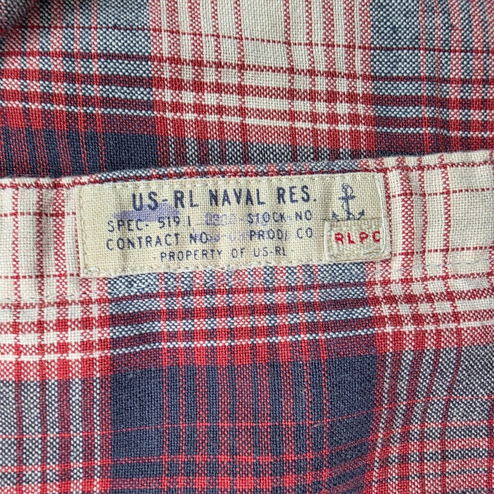 Polo Ralph Lauren US Naval Reserve Flannel Shirt Plaid Mens L - Picture 3 of 9